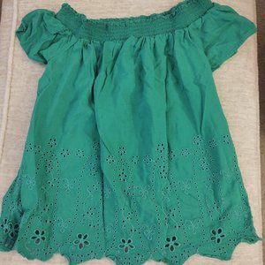Off the Shoulder Eyelet Top